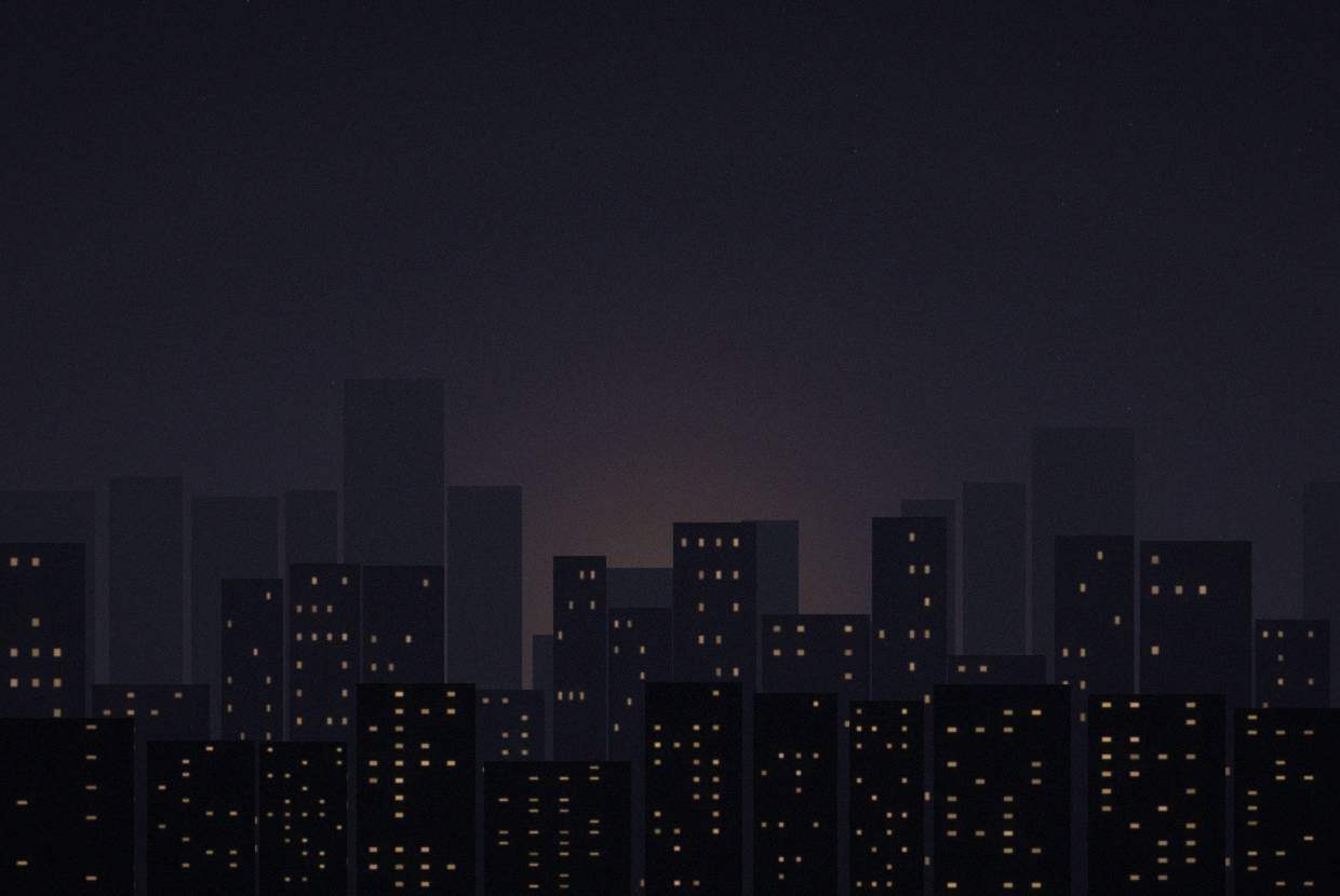 City skyline at blue hour