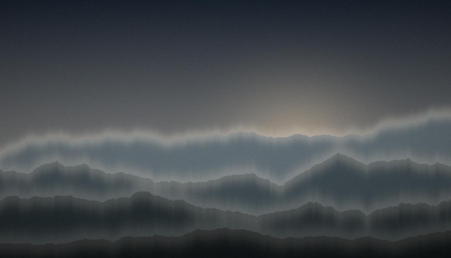 Dawn over layered ridgelines in the Cascades